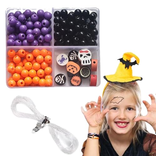 Halloween-Fokusperlen - Perlen Zur Armbandherstellung, Set Zur Handgefertigtes Halloween-Armband-Perlenset | Schmuckherstellungssets, Kunsthandwerkszubehör, Urlaubsparty-Zubehör Für Teenager Fraue von Generic