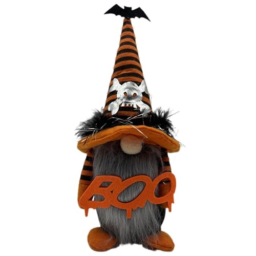 Halloween Gnomes Handgemachte Kürbis GNOME Puppe Niedliche Tragbare Halloween Gnomes Puppen Dekorationen Für Halloween Tisch Ornament RFl362 (Orange, 33X11X10cm) von Generic