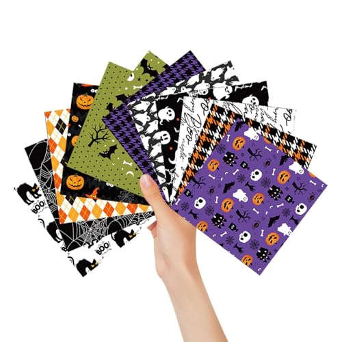 Halloween-Scrapbook-Papier – Vintage-Halloween-Scrapbooking-Zubehör, 12 Halloween-gemusterte Papiervorlagen für Journaling-Zubehör | Bastelpapier für Indie Journal von Generic