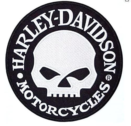 Harley-Aufnäher zum Aufbügeln, 22,9 x 22,9 cm, Totenkopf von Generic