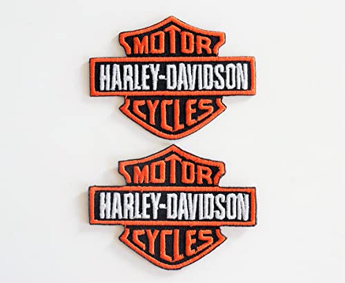 Bestickter Aufnäher mit Harley Davidson Logo (2 klein) zum Aufbügeln von Generic