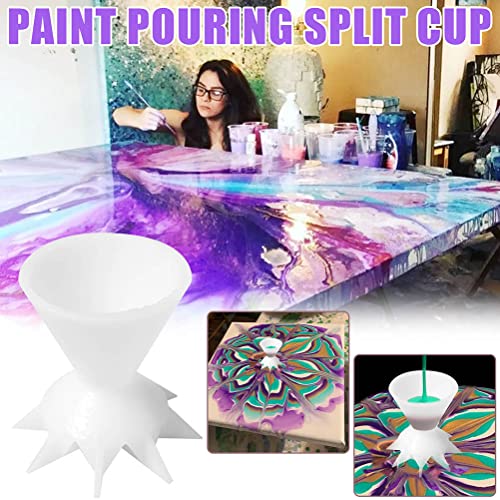 Harzformen, Mini 7 -Bein -Trichter Split Tasse Malerei Lieferungen 3 Stcs Farbe Gießen Split Tassen für Acrylfarbe DIY Malmalerei Lackpur von Generic