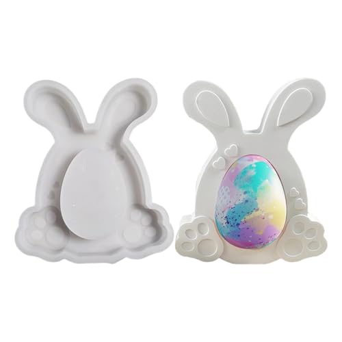 Hasen-Harzform, süße Silikonform Hase | Stehende Kaninchen-Designform zur Kerzenherstellung - Hohles Design 3D-Kaninchenform, Wachs-Epoxidharz-Gießform, Aromatherapie-Kerzenform für Fondant-Kuchen, Ar von Generic