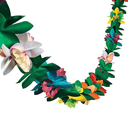 Hawaiianische Girlande,9,8 Ft Papierblumengirlanden - Bunte hawaiianische Blumenrand-Partygirlande für Geburtstagshochzeit, Sommer-Strandparty-Zubehör von Generic