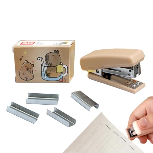 Hefter- Und Heftklammern-Set – Hefter Für Papier | Heftgeräte Heavy Duty | Capybara Desktop-Hefter | Handheftgerät Für Den Schularbeitsplatz | Cartoon Hefter | Tragbare Süße Hefter Für Arbeit, von Generic