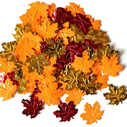 Herbstlaub-Konfetti – -Streuer, Thanksgiving-Tischkonfetti | 15g Ahornblätter-Pailletten, Herbststreusel für Partydekorationen, Thanksgiving-Konfetti, saisonale Tischdekorationen von Generic