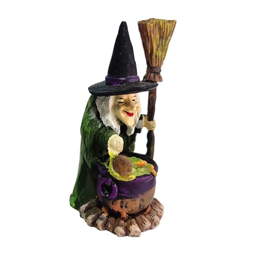 Hexen-Zauberer-Statue-Ornament – Halloween-Dekorationsfigur | Harz-Sand-Tischdekoration für Inneneinrichtung, Halloween-Party-Dekoration, Hexerei-Ausstellung für Spukhaus, 1 Stück von Generic