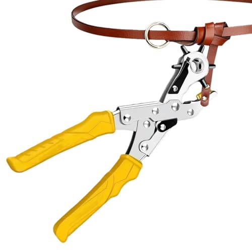 Hole Rotary Puncher - Belt Punch Pliers, Hochleistungs-Lochstanzer mit mehreren Lochgrößen | Gürtellochzange, Professionelle, arbeitssparende, ergonomische Lochstanzwerkzeuge für Uhrenarmbänder von Generic