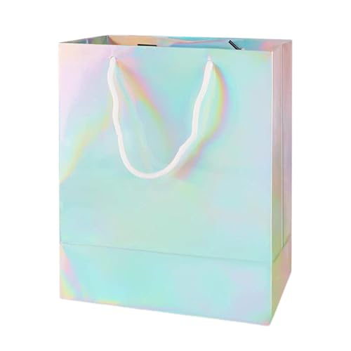 Holografische Papiertüten – reflektierende Geschenktüten, schimmernde Regenbogenverpackung | Multifunktionale Tüten für Geburtstags- und Hochzeitsfeiern für Souvenirs, Partygeschenktüten, schille von Generic