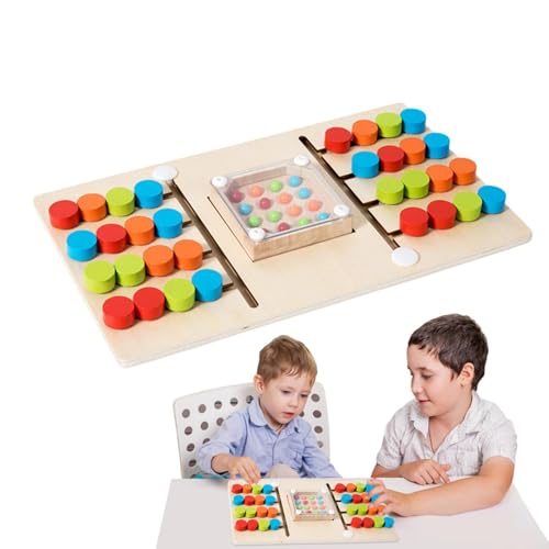 Holz-Farbanpassungsspiel, Feinmotorik-Aktivität - Pädagogisches Tischspiel mit Holzperlen,Zwei-Spieler-Brettspiel, Feinmotorikspielzeug für, Mädchen und Kinder von Generic