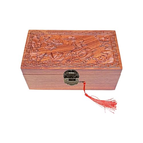 Holz Schmuck Organizer Box, Vielseitig Einsetzbar, Abschließbare Schmuckschatulle für Schlafzimmer von Generic