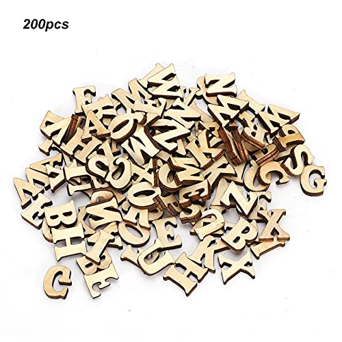 Holzbuchstaben, 200 Stück, DIY Log-Buchstabenform, Holzblatt, Lernspielzeug, Basteln, Dekor, Holzbuchstaben, Holz-Alphabet-Buchstaben für 26 Englische Buchstaben von Generic