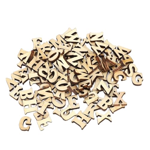 Holzbuchstaben, Holzbuchstaben, Holzblatt, Lernspielzeug, Basteln, Dekor, 200 Stück, DIY-Buchstabenform für 26 Englische Buchstaben von Generic