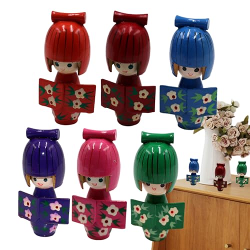 Holzfiguren | Kimono Holzfiguren,6-Teile Traditionelle Dekorationen für Esszimmer Wohnzimmer Holzfiguren | Kimono Holzfiguren,6-Teile Traditionelle Dekorationen für Esszimmer Wohnzimmer von Generic