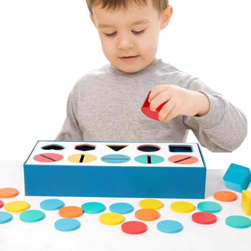 Holzform-Matching-Spiel, Holzform-Sortierbox - Geometrische passende Blöcke,Frühpädagogisches Spielzeug für und Mädchen ab 3 Jahren, Lernaktivitäten im Vorschulalter von Generic