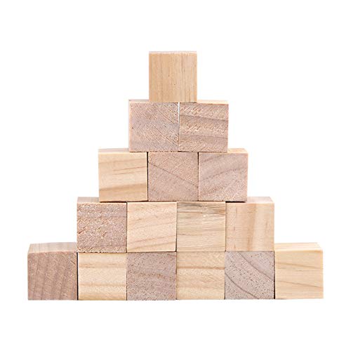 Holzklötze Zum Basteln, Solide, Stabile Heimdekoration für, Spielzeug, Natürliche Quadratische Holzwürfel (20mm (20 Stück)) von Generic