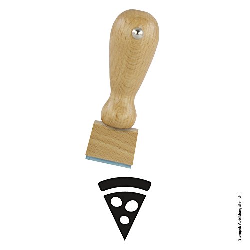 Generic Holzstempel Pizza Pasta für Bonuskarten/Treuekarten/Pass Pässe, Quadratisch, 10 x 10 mm, Made in Germany von Generic