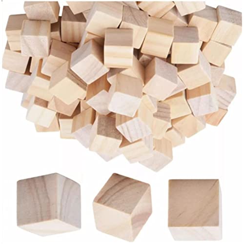 Holzwürfel, Holzklötze, Holzklötze Zum Basteln, Universell, 100 Stück, 2 Cm Quadratische Holzwürfel, Feinschliff, Handarbeit, DIY-Holzwürfel für Bastelarbeiten, DIY-Projekte von Generic