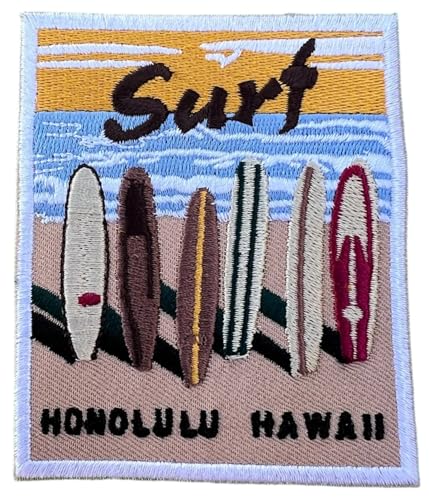 Honolulu Hawaii Surfer Patch (8,9 cm) zum Aufbügeln oder Aufnähen, Reise-Souvenir, Emblem, Surfen, Pazifik, Surfen, Urlaub, Geschenk Patches von Generic