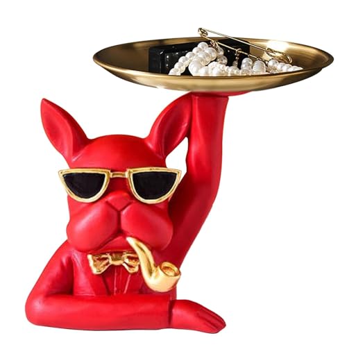 Hundestatue Schreibtischablage - Tischdekoration Für Tierskulptur Mit Bulldogge Figur - Multifunktionales Schlüsselbrett Für Tischdekoration Mit Skulptu von Generic