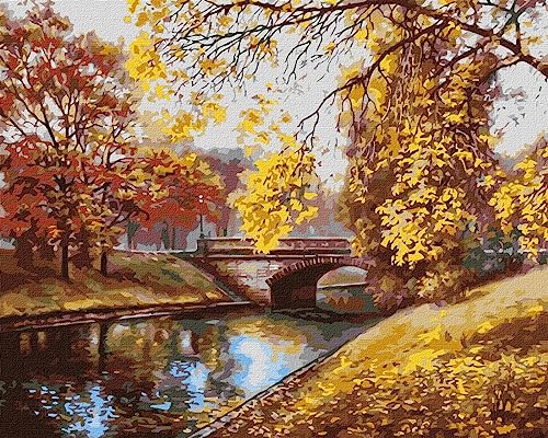 IDEYKA Malen nach Zahlen Herbstlandschaft Sergiy Lobach 40x50 Landschaft mit Holzrahmen von Generic