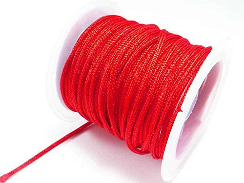 INWARIA (0, 30€/m) 5 m Flechtkordel Ø 1, 5 mm Satinkordel Band Schnur Perlenschnur, SK-6, Rot von Generic