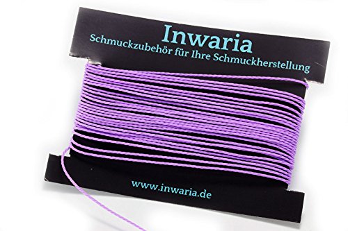 INWARIA Kordel Ø 1 mm Schnur 5m gedreht Perlenschnur Polyesterkordel, BK-50, 1mm, Flieder von Generic