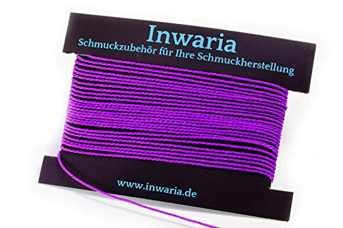 INWARIA Kordel Ø 1 mm Schnur 5m gedreht Perlenschnur Polyesterkordel, BK-50, 1mm, Lila von Generic