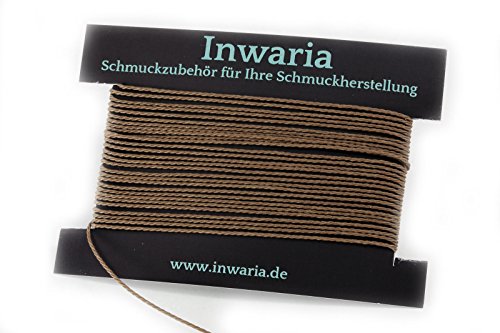 INWARIA Kordel Ø 1 mm Schnur 5m gedreht Perlenschnur Polyesterkordel, BK-50, 1mm, Rehbraun von Generic