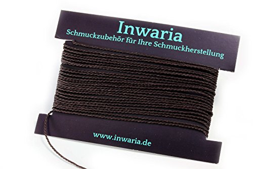 INWARIA (0,30€/m) Kordel Ø 1 mm Schnur 5m gedreht Perlenschnur Polyesterkordel, BK-50,1 mm,Schwarzbraun von Generic