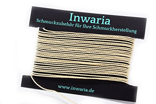 INWARIA Kordel Ø 1 mm Schnur 5m gedreht Perlenschnur Polyesterkordel, BK-50, 1mm, Beige von Generic