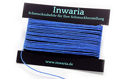 INWARIA Kordel Ø 1 mm Schnur 5m gedreht Perlenschnur Polyesterkordel, BK-50, 1mm, Blau von Generic