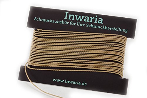 INWARIA Kordel Ø 1 mm Schnur 5m gedreht Perlenschnur Polyesterkordel, BK-50, 1mm, Camel von Generic