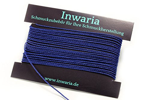 INWARIA Kordel Ø 1 mm Schnur 5m gedreht Perlenschnur Polyesterkordel, BK-50, 1mm, Dunkelblau von Generic