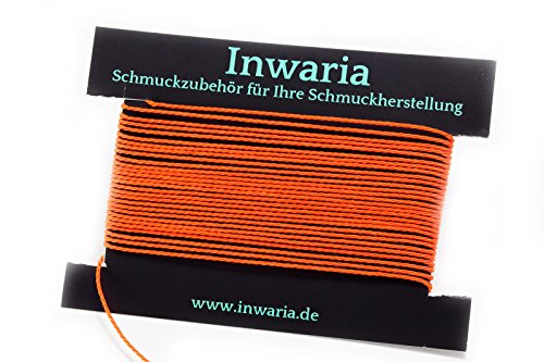 INWARIA Kordel Ø 1 mm Schnur 5m gedreht Perlenschnur Polyesterkordel, BK-50, 1mm, Kürbis von Generic