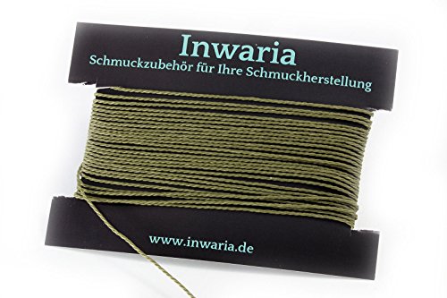 INWARIA Kordel Ø 1 mm Schnur 5m gedreht Perlenschnur Polyesterkordel, BK-50, 1mm, Olivgrün von Generic