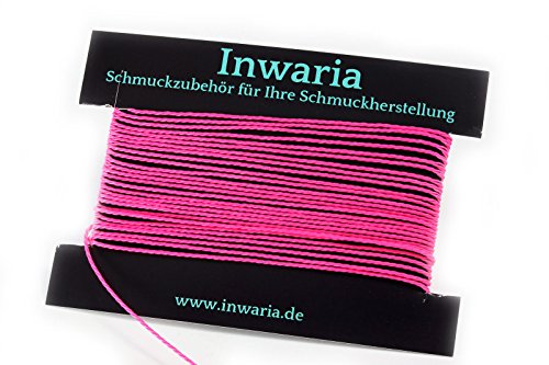 INWARIA Kordel Ø 1 mm Schnur 5m gedreht Perlenschnur Polyesterkordel, BK-50, 1mm, Pink von Generic