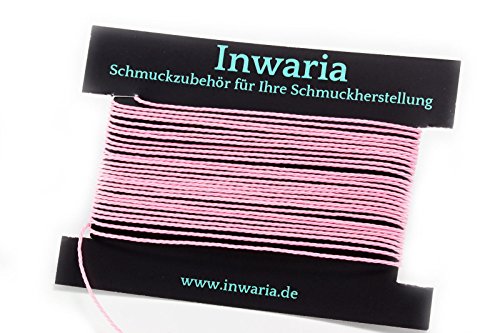 INWARIA Kordel Ø 1 mm Schnur 5m gedreht Perlenschnur Polyesterkordel, BK-50, 1mm, Rosa von Generic