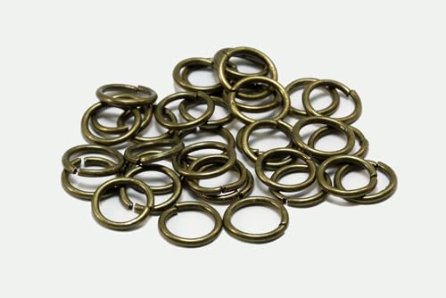 INWARIA Binderinge Ø 10mm 0,9/1/1,2/1,5/1,8mm Ösen Biegeringe Verbindungsringe, S3/10, 1,5 mm, bronzefarben, 100 Stück von Generic