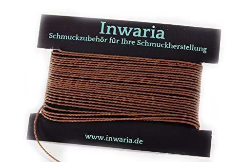 INWARIA Kordel Ø 1 mm Schnur 5m gedreht Perlenschnur Polyesterkordel, BK-50, 1mm, Braun von Generic