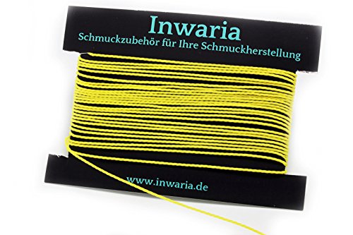 INWARIA Kordel Ø 1 mm Schnur 5m gedreht Perlenschnur Polyesterkordel, BK-50, 1mm, Gelb von Generic