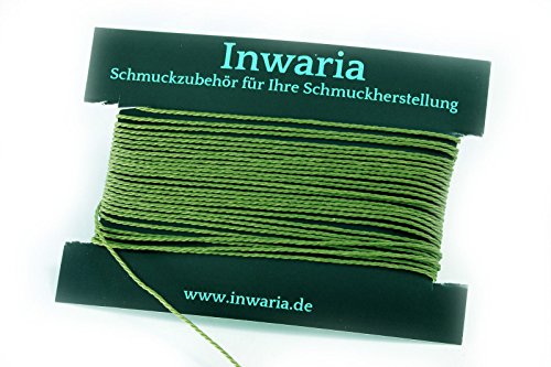 INWARIA Kordel Ø 1 mm Schnur 5m gedreht Perlenschnur Polyesterkordel, BK-50, 1mm, Laubgrün hell von Generic