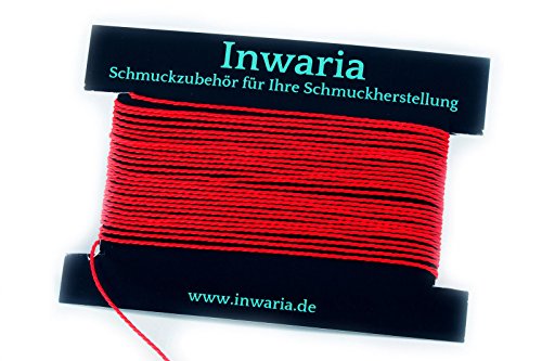 INWARIA Kordel Ø 1 mm Schnur 5m gedreht Perlenschnur Polyesterkordel, BK-50, 1mm, Rot von Generic