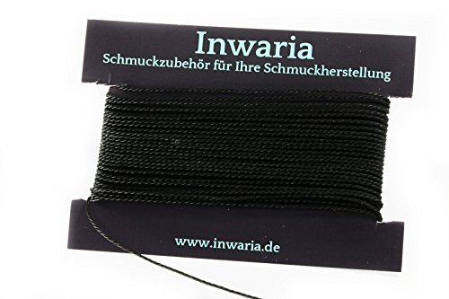 INWARIA Kordel Ø 1 mm Schnur 5m gedreht Perlenschnur Polyesterkordel, BK-50, 1mm, Schwarz von Generic