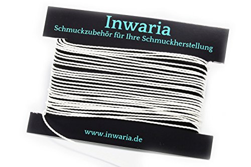 INWARIA Kordel Ø 1 mm Schnur 5m gedreht Perlenschnur Polyesterkordel, BK-50, 1mm, Weiß von Generic