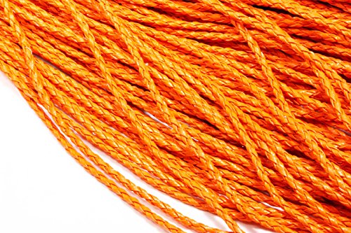 INWARIA Kunstlederband geflochten Ø 3/4 mm 5 Meter Schnur Band Schmuckband, KLB-5,3 mm,Orange von Generic