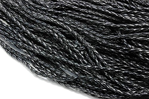 INWARIA Kunstlederband geflochten Ø 3/4 mm 5 Meter Schnur Band Schmuckband, KLB-5,4 mm,Schwarz von Generic