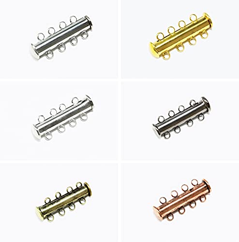 INWARIA Magnetverschluss 2-, 3-, 4-, 5-, 6-reihig Schiebeverschluss Verschluss, MV-25, 4-reihig, silberfarben von Generic