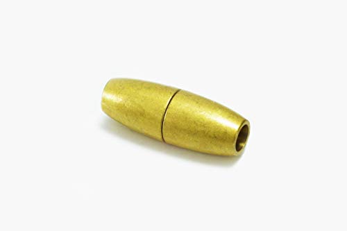 INWARIA Magnetverschluss für Bänder Ø 3/4/5/6 mm matt Verschluss Schmuckverschluss MV-20, goldfarben, ca. 5 mm von Generic