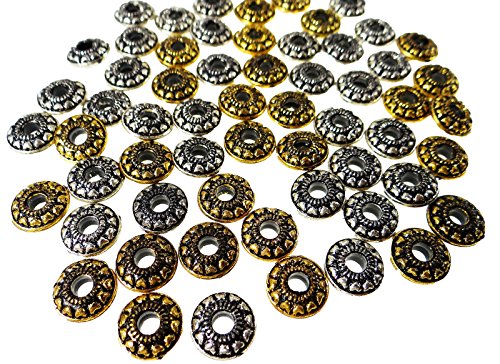 INWARIA Perlen Ø 12mm 20 Stk. Acryl Perle Spacer Rondelle Kunststoffperlen, P-33, Goldfarben von Generic